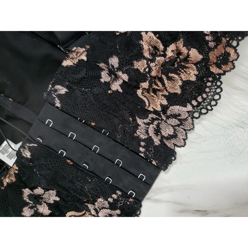 NEW Cosabella Savona Curvy Longline Bralette Black ultra curvy black lace floral